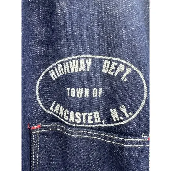 Vintage 60s Wrangler Blue Bell Denim Chore Work Coat Size 44 Highway Dept USA - Picture 4 of 8